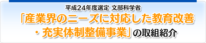 平成２４年度文部科学省「産業界のニーズに対応した教育改善・充実体制整備事業」の取組紹介